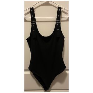 Black bodysuit w/ buckle straps